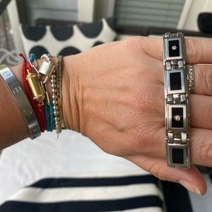 Men's Stainless Steel Diamond Bracelet 1/8 ct. t.w